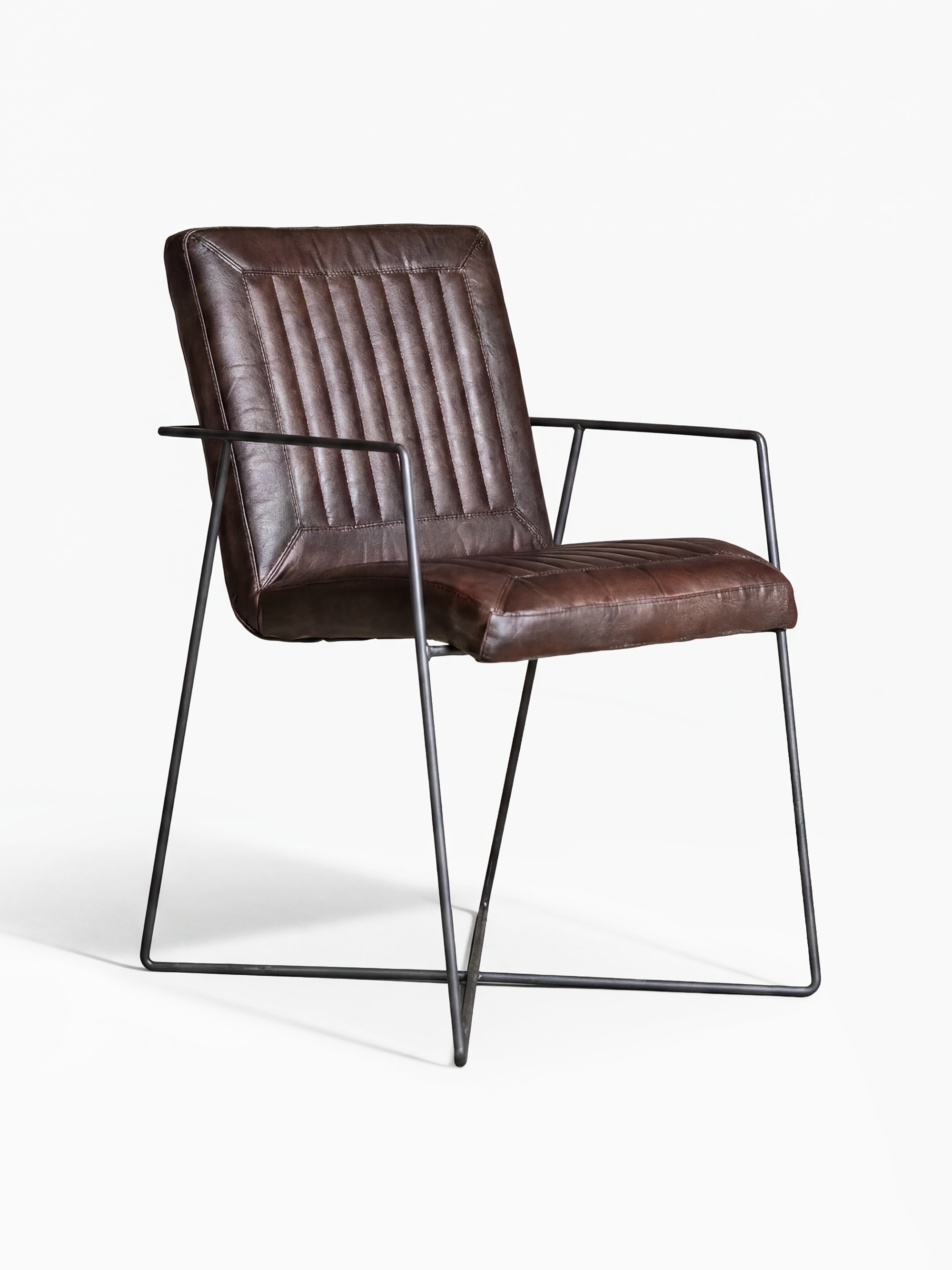 Designer Stuhl CADI aus Leder in Braun