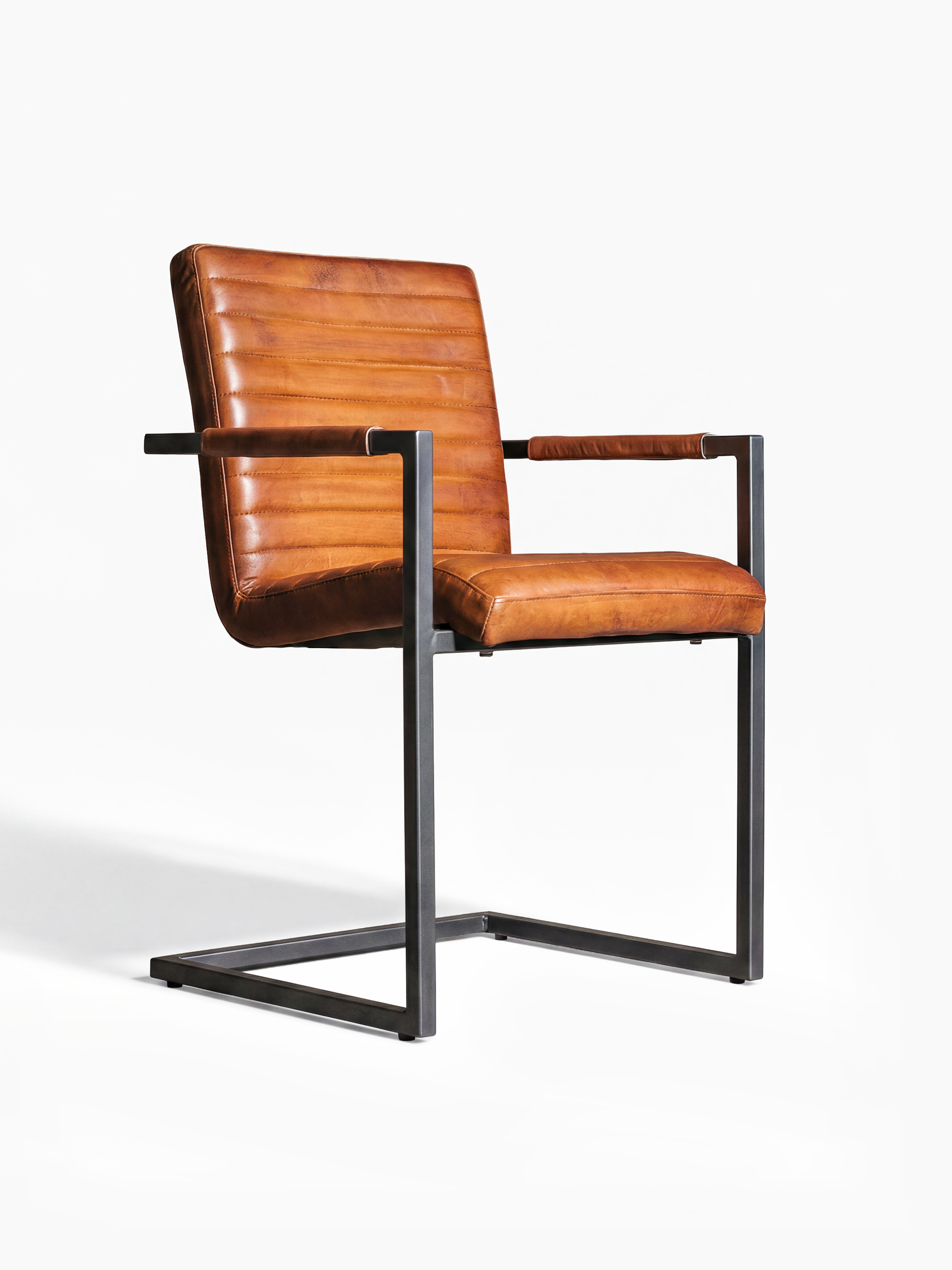 Freischwinger Stuhl SINATRA aus Leder in Cognac