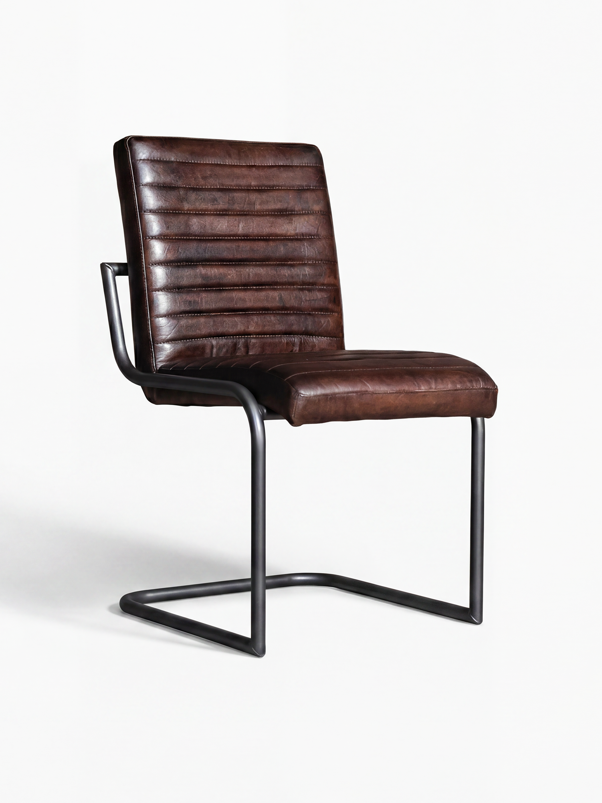 Freischwinger Stuhl SINATRA – Rund – Ohne Armlehne Braun