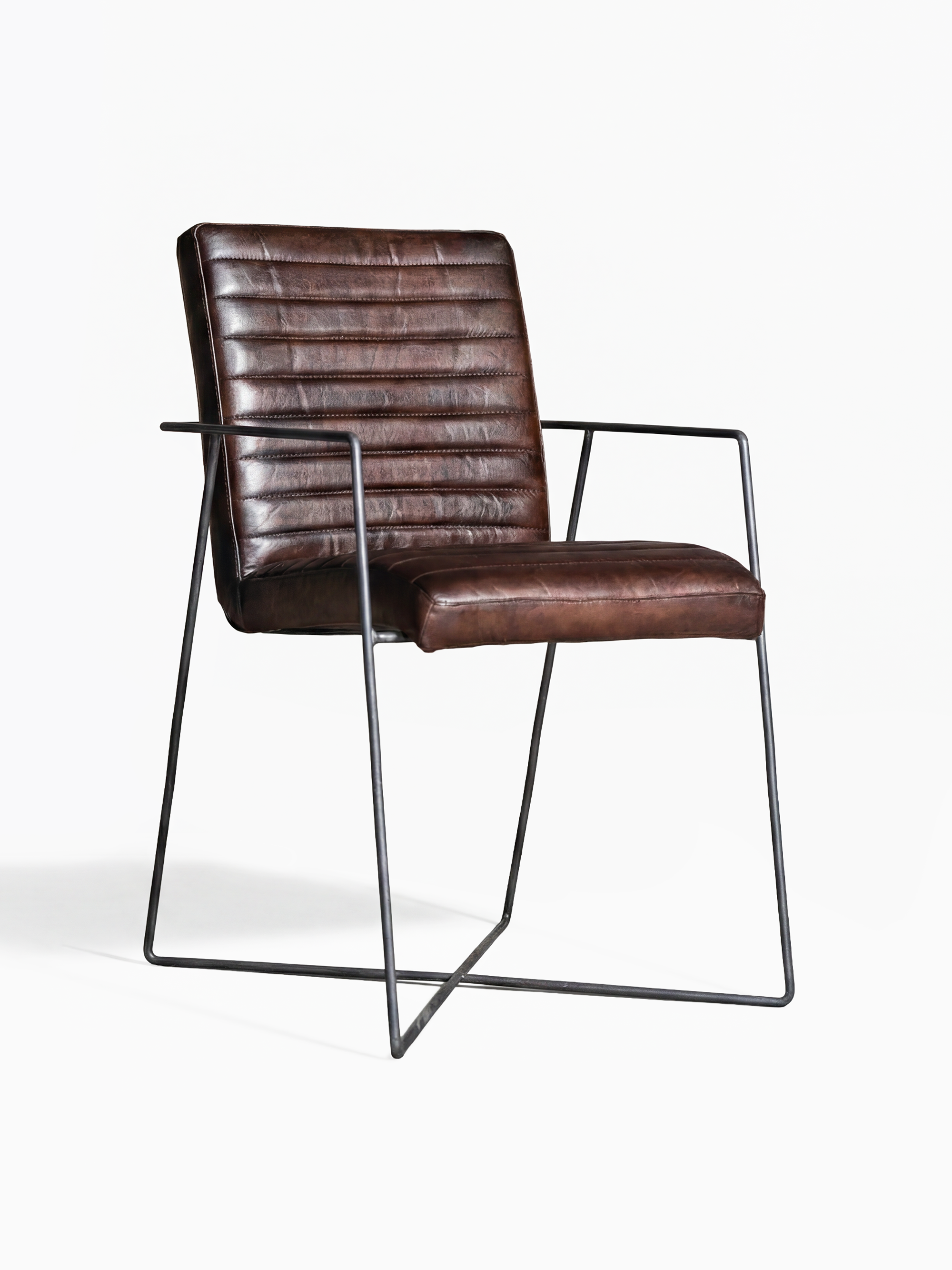Designstuhl SINATRA aus Leder in Braun