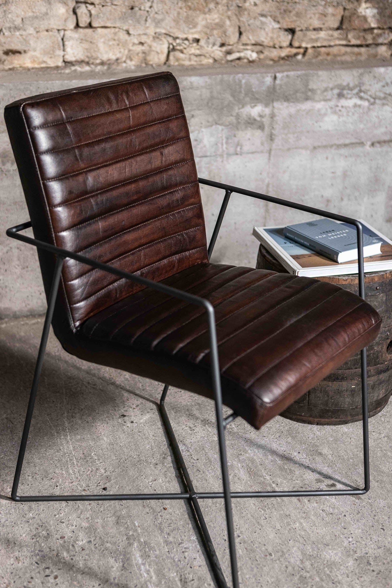 Designstuhl SINATRA aus Leder in Braun