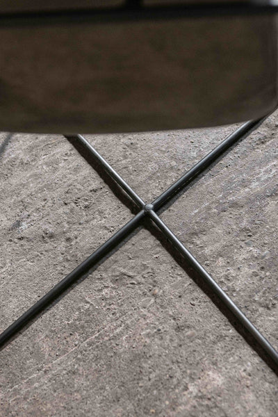 Designstuhl Sinatra aus Leder in Grau