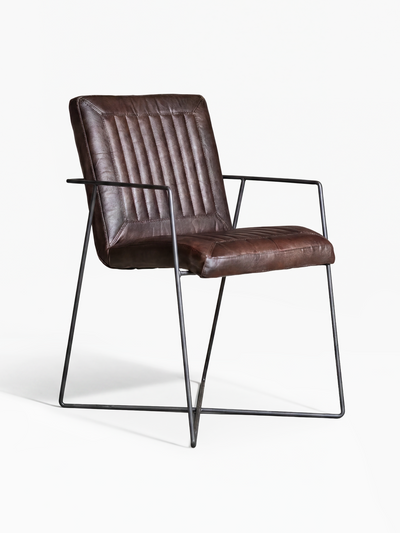 Designer Stuhl CADI aus Leder in Braun