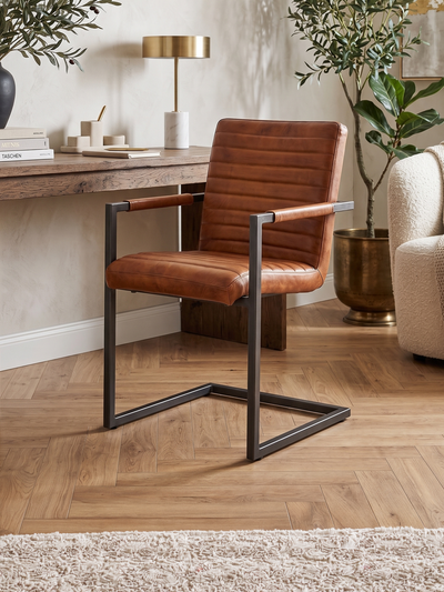 Freischwinger Stuhl SINATRA aus Leder in Cognac