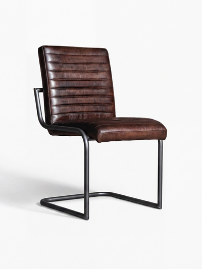 Freischwinger Stuhl SINATRA – Rund – Ohne Armlehne Braun