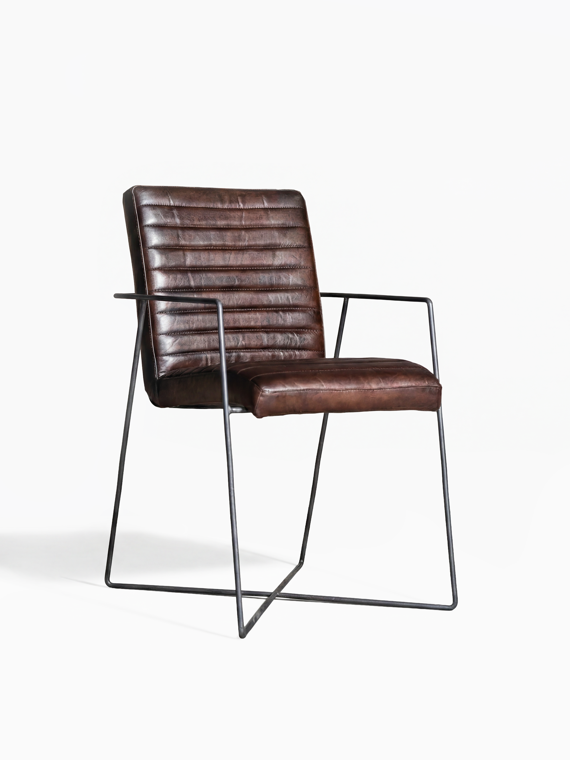 Designstuhl SINATRA aus Leder in Braun