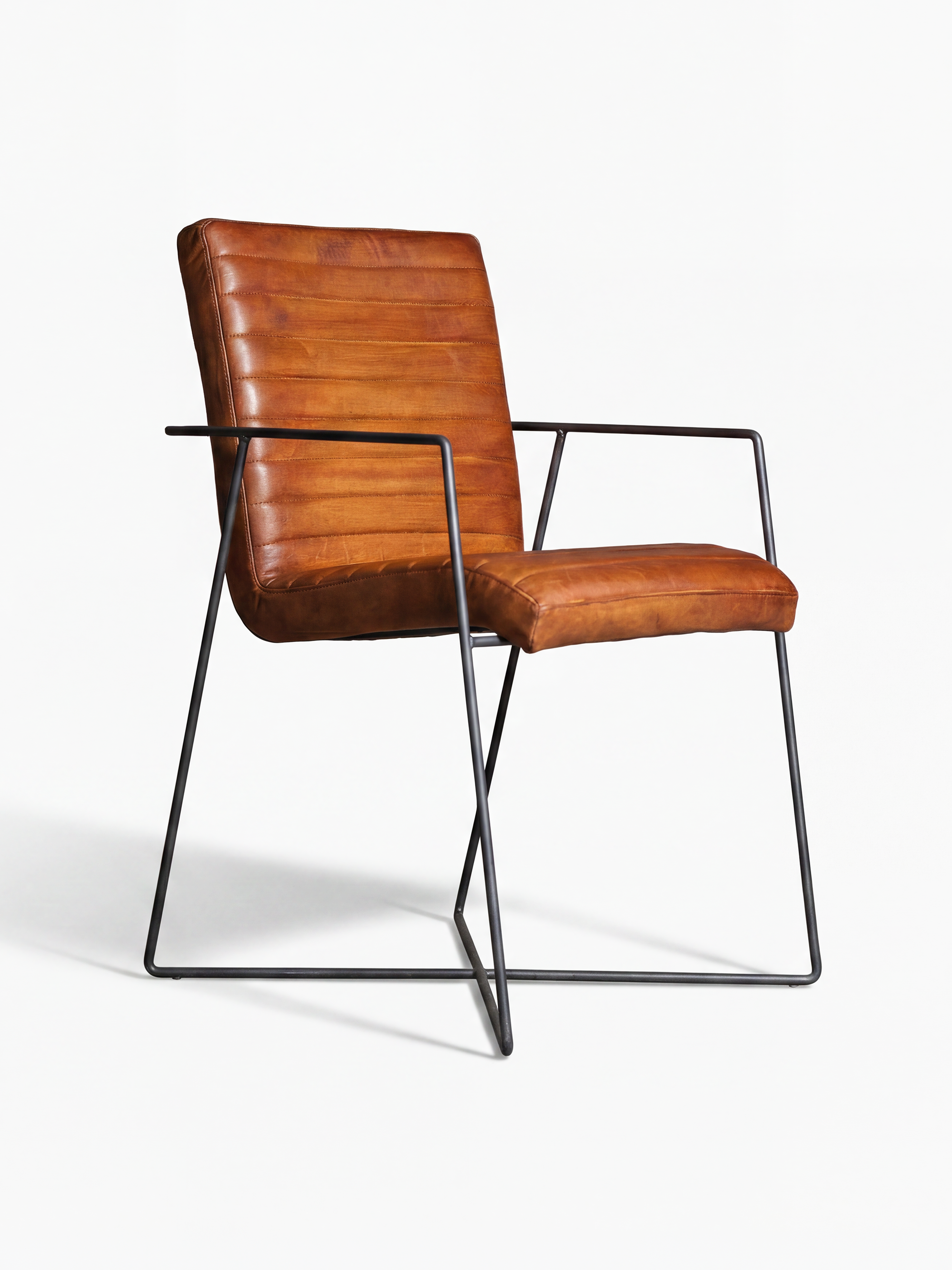 Designstuhl SINATRA aus Leder in Cognac