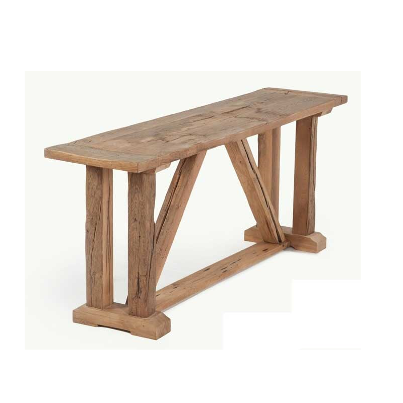 Massiver Stehtisch" Garrett" aus Eiche Doppelfüße aus Holz ...