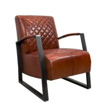 Lounge_Sessel_extravagant_Designklassiker__Metallgestell_Clubsessel_Club_Echt_Leder_Cognac_Mit_Lehne_interessante_Steppung_Design_Front_seite